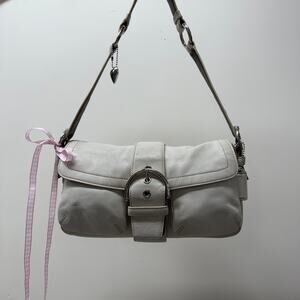Y2K 2000s White Leather Coach Soho Shoulder Bag